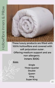Hollowfibre Inners & Pillow